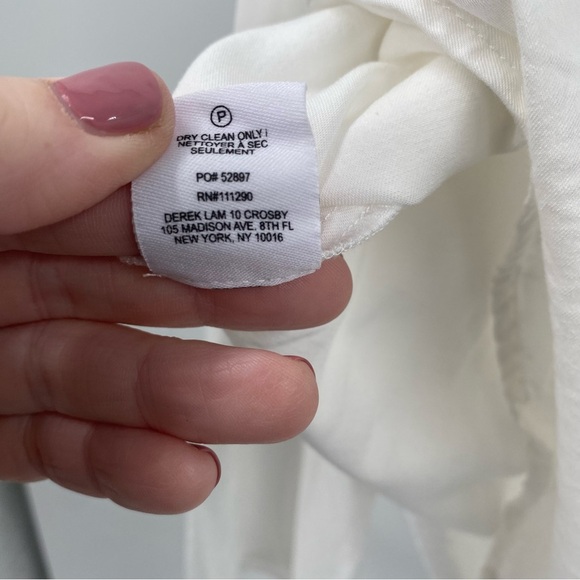 10 Crosby Derek Lam Denim White Button Down Blouse Large - Picture 5 of 7